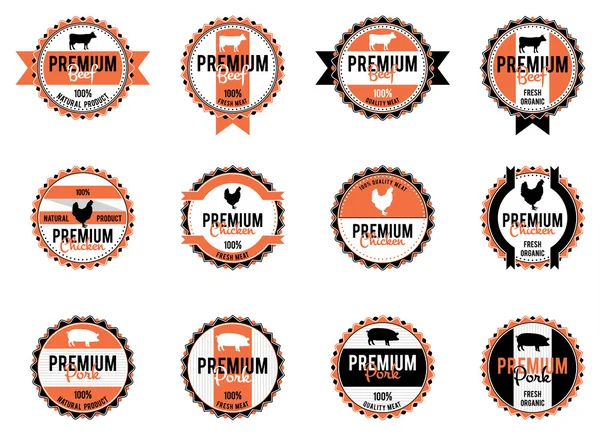 Vector Meat Labels — Stock Illustration Vector Meat Labels Stock Illustration