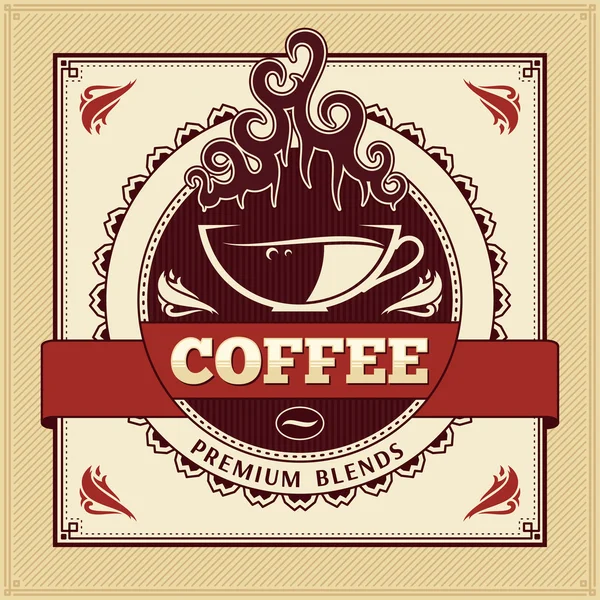 Vintage Coffee Label — Stock Vector