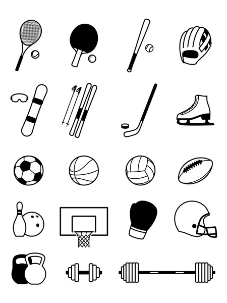 Иконки спортивного инвентаря — стоковый вектор
