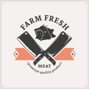 Butchery Logo, Meat Label Template