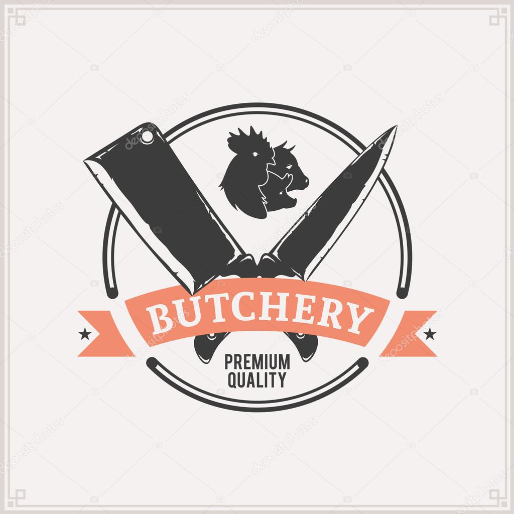 Vintage butchery label template. Can be used for menu, advertisement, banner, placard etc.