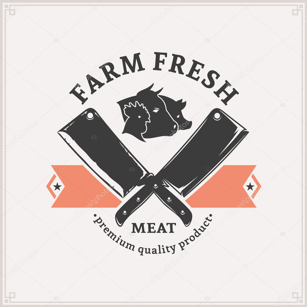 Vintage butchery label template. Can be used for menu, advertisement, banner, placard etc.