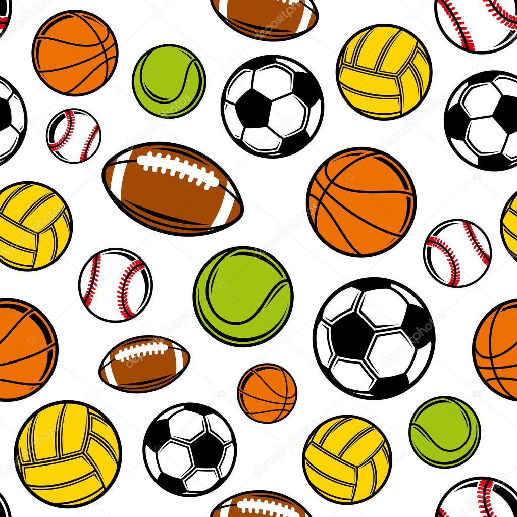 Vector Sports Balls Seamless Background Sports Equipment Pattern Stock Vector Image By C Counterfeit 7167
