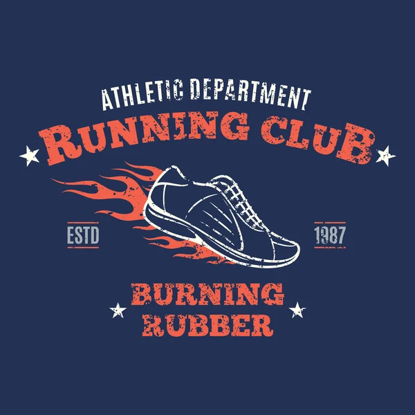 Retro Styled Running Club Label ou Emblema Modelo — Vetor de Stock