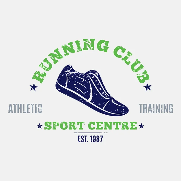 Plantilla de etiqueta o emblema retro estilo Running Club — Archivo Imágenes Vectoriales