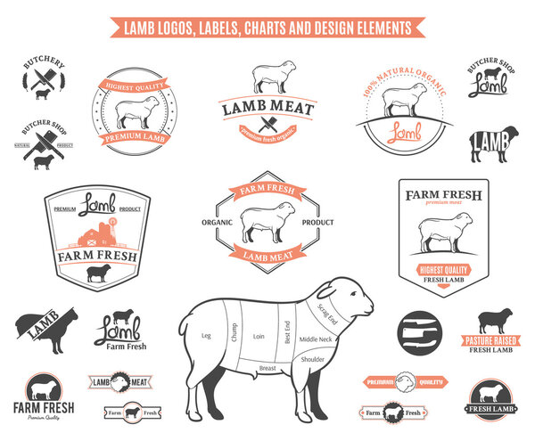 Lamb Logos, Labels, Charts and Design Elements