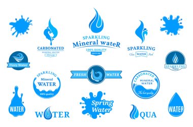 Water Logos, Label, Icons and Design Elements clipart