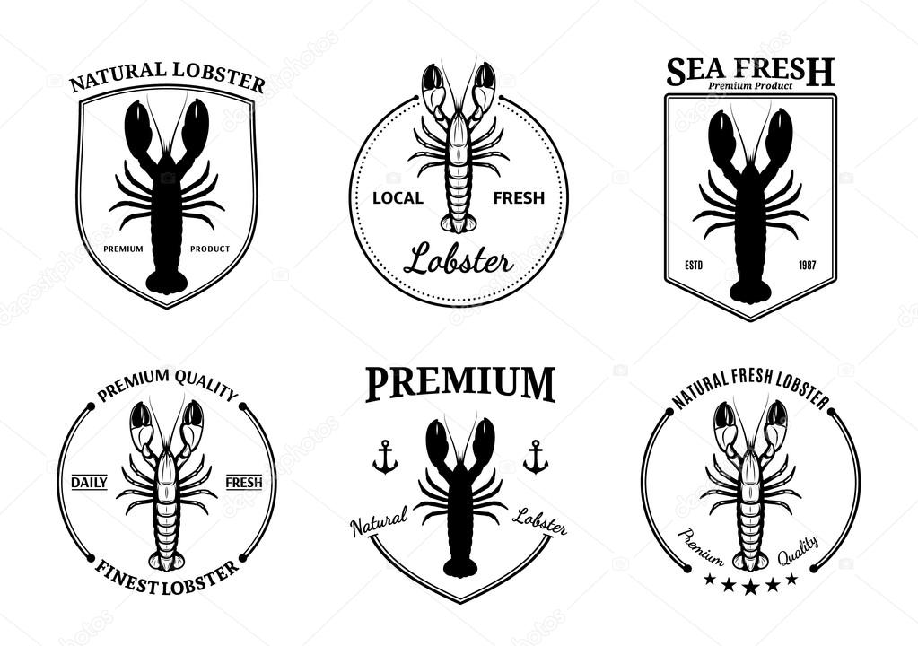Lobster Logos, Labels and Design Elements