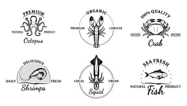 Seafood Logos, Labels and Design Elements