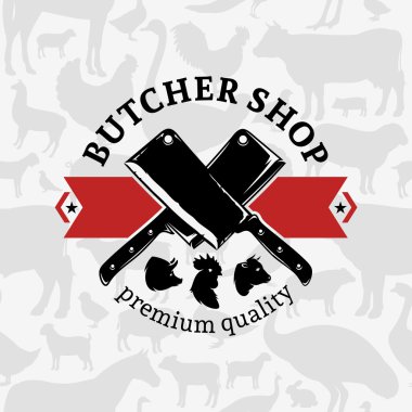 Butcher Shop Label Template clipart