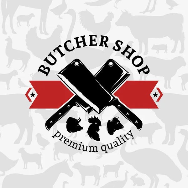 Butcher Shop Label Template — Stock Vector
