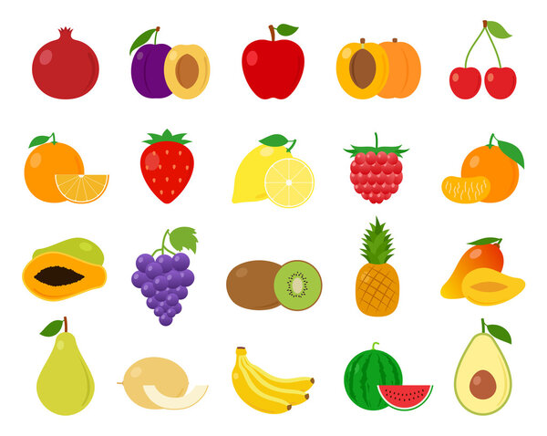 иконки векторных фруктов
