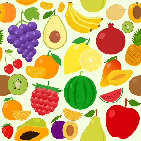 Patrón inconsútil de frutas — Vector de stock