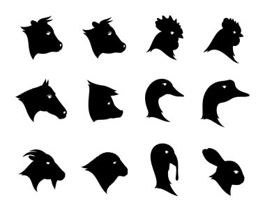 Vektör çiftlik hayvanları Icons Collection