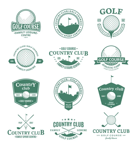 Golf country club logo, etichette ed elementi di design — Vettoriale Stock