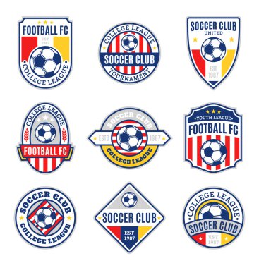 Futbol futbol kulübü logosu kümesi