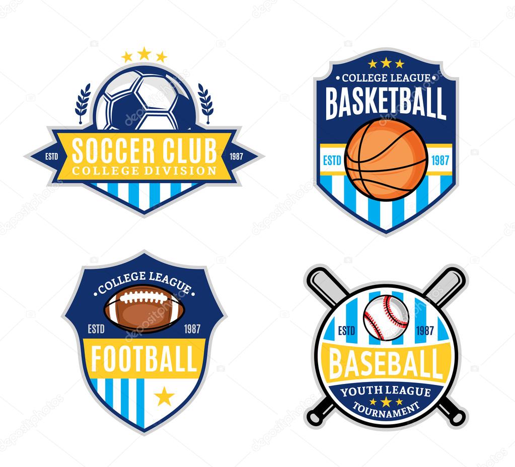 Set of Sport Team Logo for Four Sport Disciplines