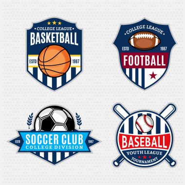 Set of Sport Team Logo for Four Sport Disciplines clipart