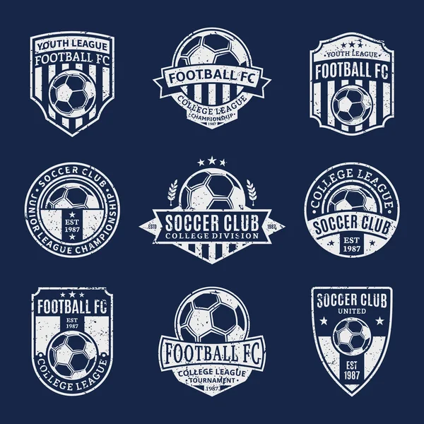 Σύνολο Ποδόσφαιρο Ποδόσφαιρο λέσχη λογότυπο — Διανυσματικό Αρχείο