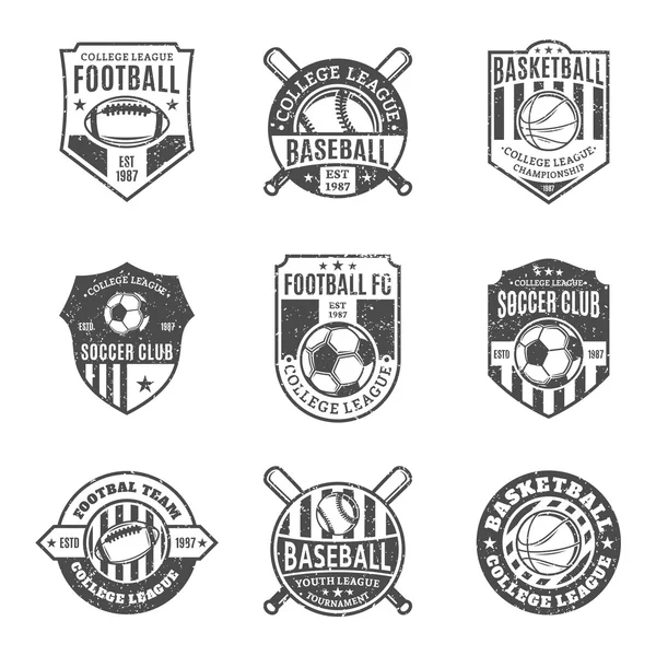 Set of Sport Team Logo for Four Sport Disciplines - Stok Vektor