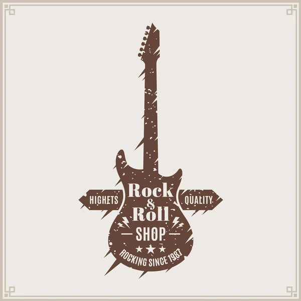 Logo de la tienda de rock and roll — Vector de stock