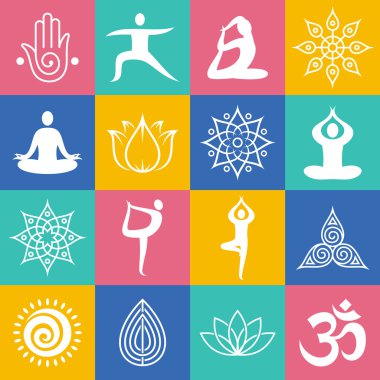 Yoga pozlar, semboller ve tasarım öğeleri