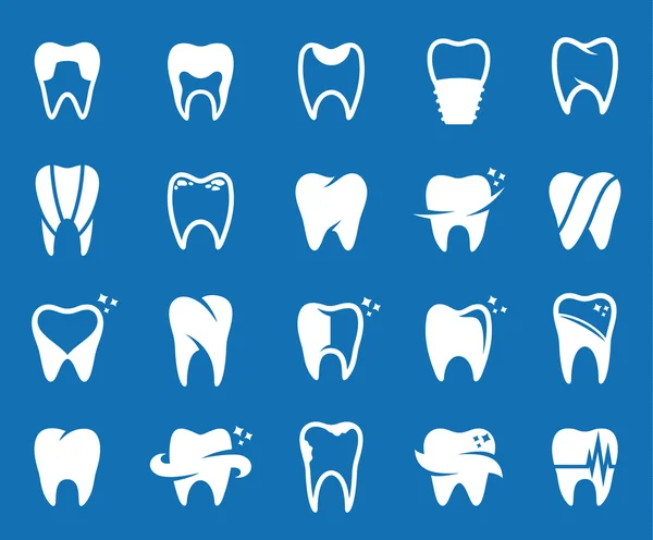 Ícones de dentes vetoriais, símbolos e elementos de design —  Vetores de Stock