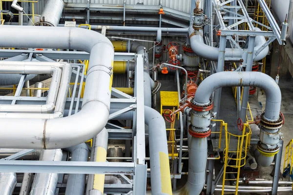 Metal Structure Made Pipes Liquefied Gas Production Plant — Stock Photo, Image