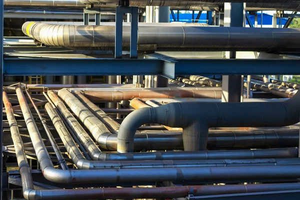 Abstract View Set Pipelines Running Liquefied Gas Production Plant — Stock Photo, Image