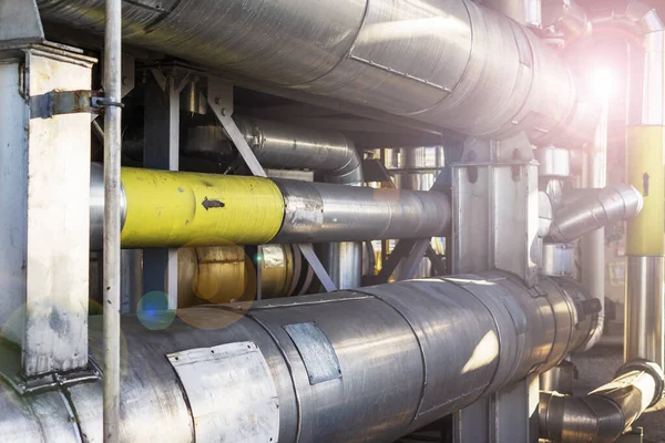 Metal Structure Made Pipes Liquefied Gas Production Plant — Stock Photo, Image