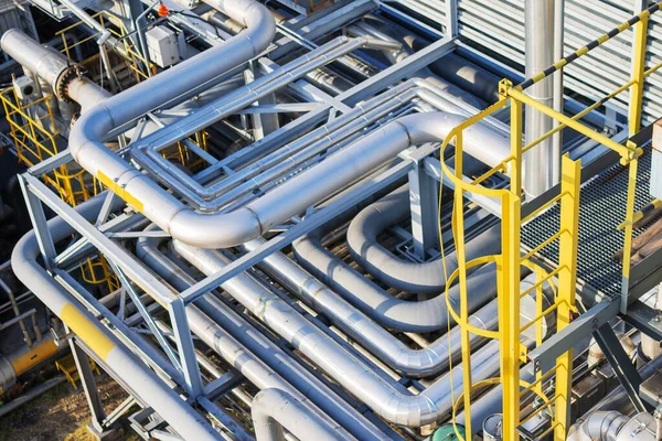 Abstract View Set Pipelines Running Liquefied Gas Production Plant — Stock Photo, Image