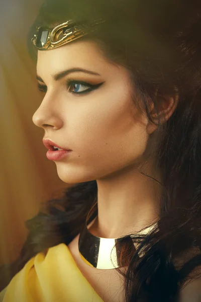 클레 오 파트 라의 이미지에서 여자의 아름 다운 이집트 여자 청동 portrait.beauty 초상화 — 스톡 사진