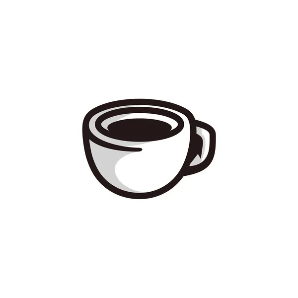 Symbole Une Tasse Café Dans Style Art Ligne Noire Les — Image vectorielle