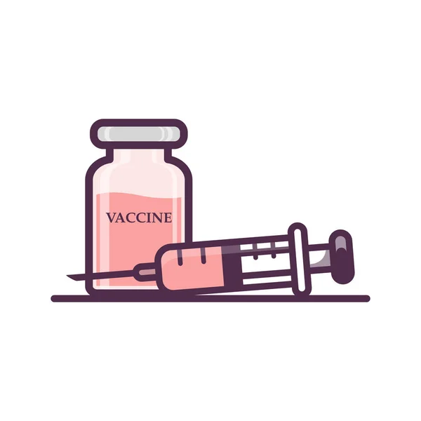 Bottle Syringe Vaccine Isolated — Stock Vector