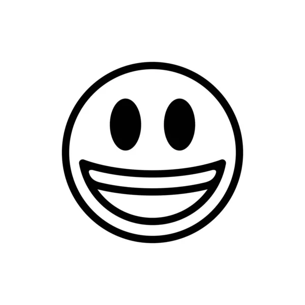 Sonriente Cara Icono Del Esquema — Vector de stock