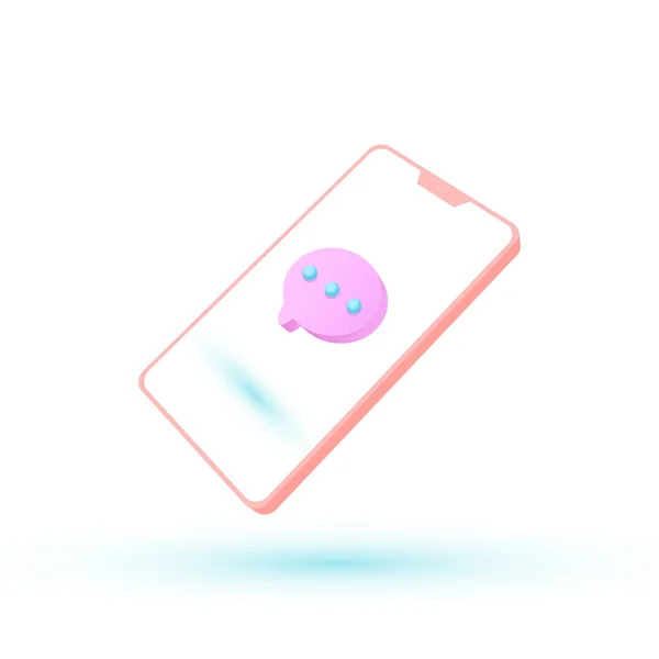 3 boyutlu konuşma baloncuklu telefon