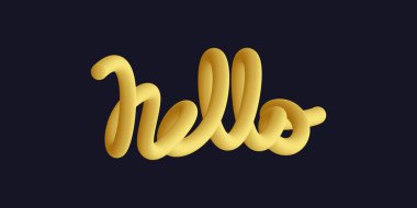 Altın tipografi Merhaba 3D harfler