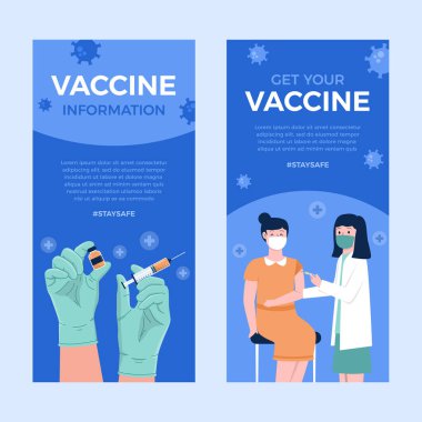 Aşılamanın düz tasarımı bilgilendirici konsept broşürü veya afiş tasarımı