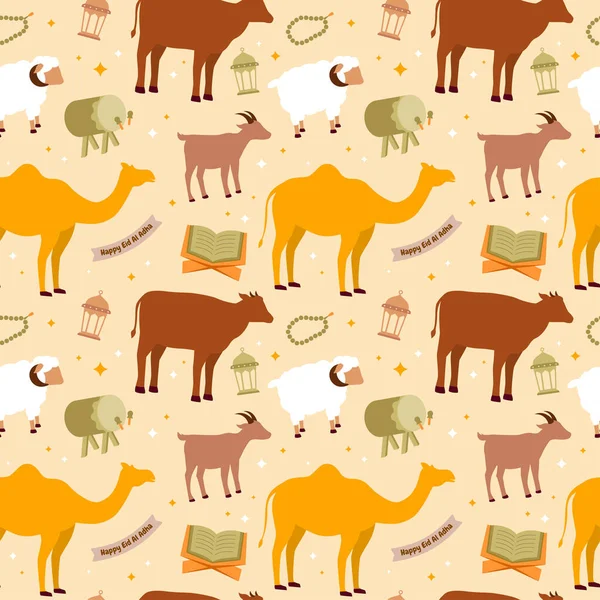 Eid Adha Theic Seamless Pattervector Design — 스톡 벡터