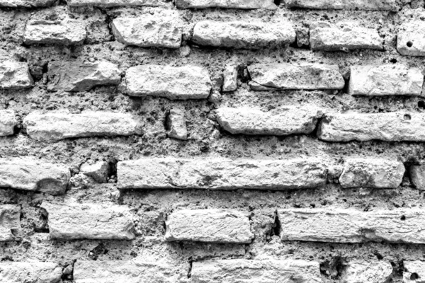 Mur de brique rustique noir et blanc — Photo