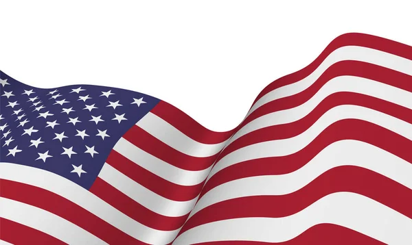 Flaga Usa Powiewająca Wietrze Ilustracja Wektora Dzień Wyborów Święto Lipca — Wektor stockowy