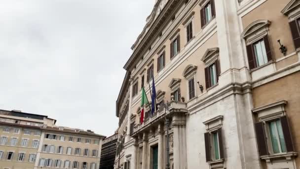 Facciata Del Palazzo Montecitorio Roma Montecitiorio Sede Della Camera Dei — Video Stock