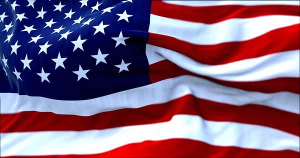 Close View American Flag Waving Wind Selective Focus Democracy Independence — Stock Photo, Image