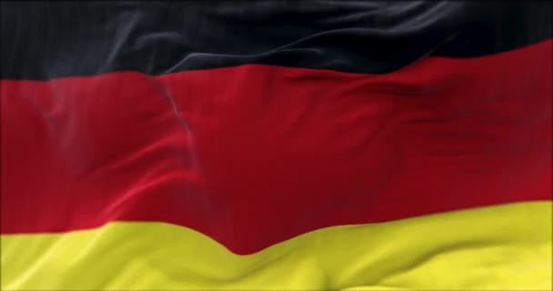 Detail Der Deutschen Nationalflagge Die Wind Weht Demokratie Und Politik — Stockvideo