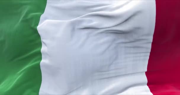 Detail Der Italienischen Nationalflagge Die Wind Weht Demokratie Und Politik — Stockvideo