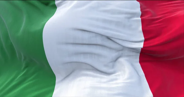 イタリアの三色の旗が風になびく 赤の縦縞のイタリア国旗 民主主義と愛国心 国家統一の象徴 — ストック写真