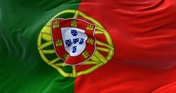 Деталь Государственного Флага Португалии Развевающегося Ветру Демократия Политика — стоковое фото