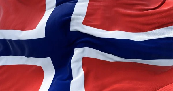 Detail National Flag Norway Flying Wind Democracy Politics Nordic European — Stock Photo, Image