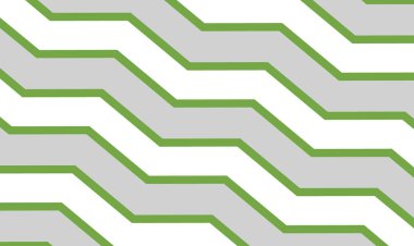 Gri ve yeşil çizgili geometrik soyut tasarım. Zig zag ve simge etkisi