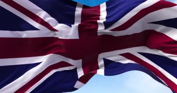 영국의 국기가 바람에 나부끼고 옥외와 보이는 — 비디오